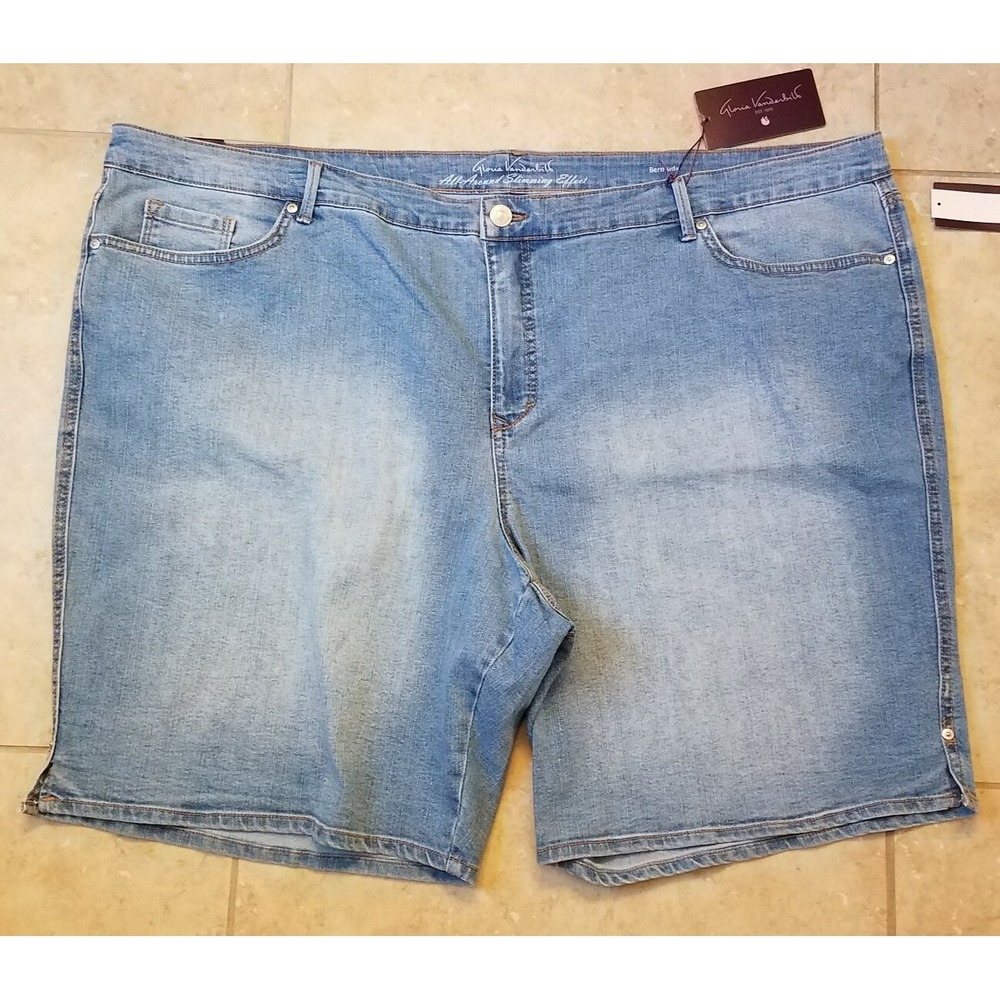 Gloria Vanderbilt Women Amanda Denim Bermuda Shorts Stretch size 28W NEW